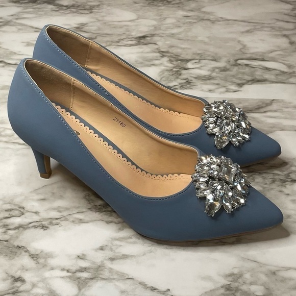 Journee Collection Faux Suede Jewel Embellished Kitt Women's High Heels - Picture 5 of 13